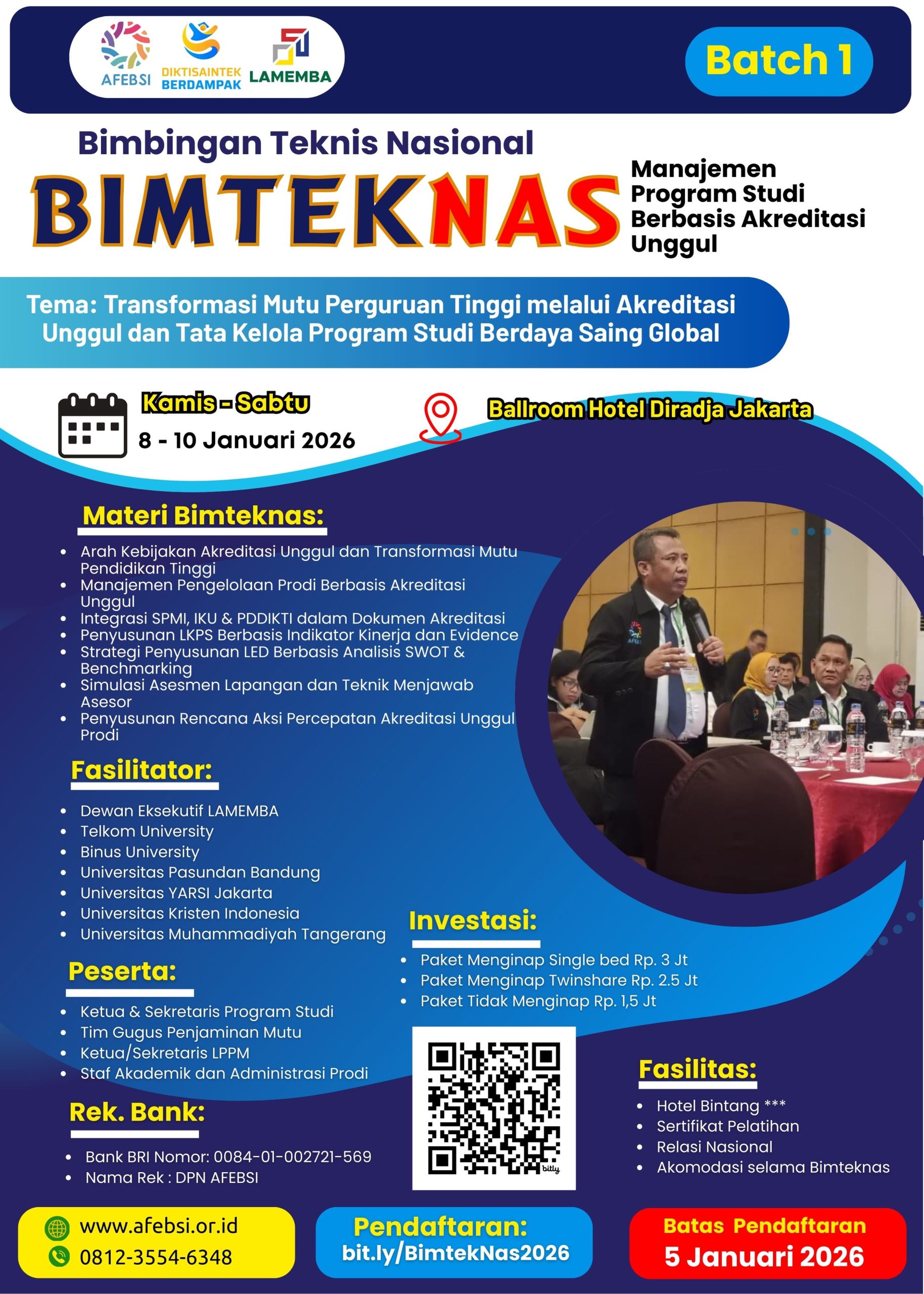 Mendorong Transformasi Mutu, AFEBSI akan Gelar Bimtek Nasional Akreditasi Unggul 2026